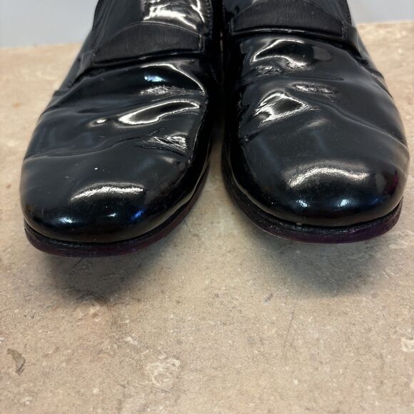 Florsheim Shoes Men 38 Penny Loafers Slip On Flats 449705 Black Patent Leather - Picture 3 of 10